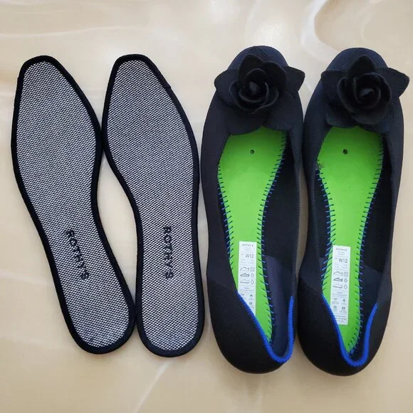 Rothy's The Petal Square Women's Slip On Flat in Black Size 12 - Picture 10 of 12